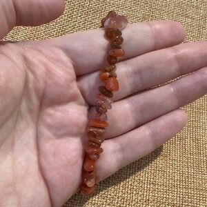 Carnelian Orange Chip Bracelet - Genuine Crystal - NWOT